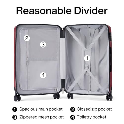 Luggage Sets 3 piece Carry On Luggage with Wheels PC Hard Shell Suitcases Lightweight Checked Tsa Luggage Extra Large Travel Suitcase Woman Men 20 (3 Count)