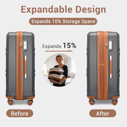 28 Inch Luggage Expandable Suitcase with Spinner Wheels TSA Lock