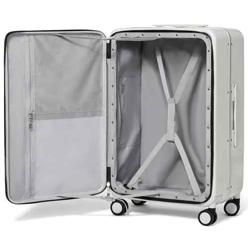 26 Inch Large Checked Luggage PC Hard Shell Suitcase Top Opening Aluminum Frame Travel Suitcases with Wheels