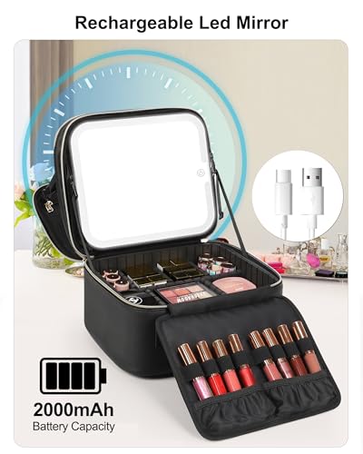 Makeup Bag with LED Mirror