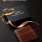 Wallet for Men RFID Blocking Genuine Leather Mens Wallets Bifold with 1 ID Window 15 Card Slots redbrown
