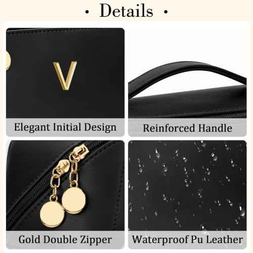 Initial Makeup Bag Personalized Gift for Women Teen Girls