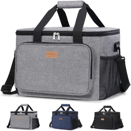 Medium Lunch Bag Insulated Lunch Box Soft Cooler Cooling Tote for Adult Men Women (Gray / Mega (33L))