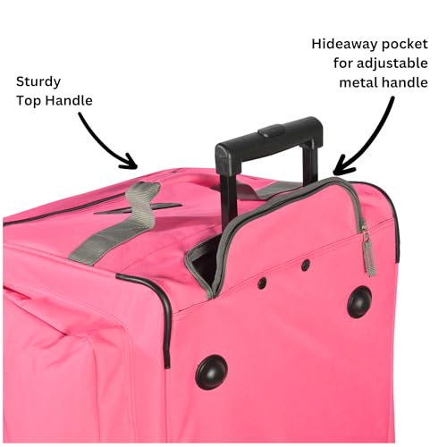 33 inch Jumbo Size 8 Pockets Wheeled Rolling Duffel Bag Water Resistant Luggage Lightweight Travel Suitcase with Retractable Handle