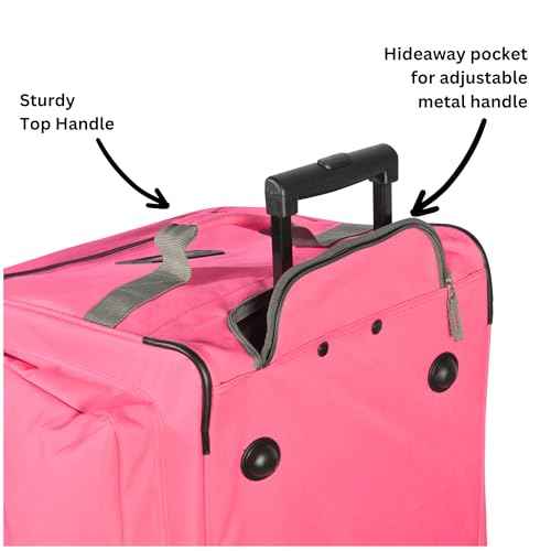 29 inch Jumbo Size 8 Pockets Wheeled Rolling Duffel Bag Water Resistant Luggage Lightweight Travel Suitcase with Retractable Handle