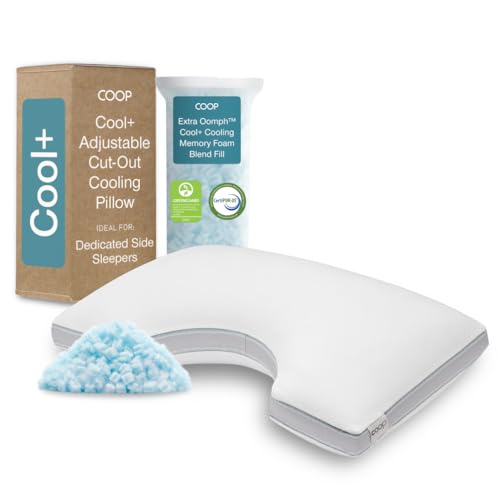 Cool+ Cut Out Adjustable Pillow King with Cooling Gel & Shoulder Cut