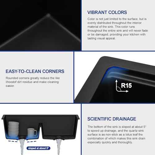 33 Inch Granite Composite Kitchen Sink Black Ktichen Sink Workstation 50