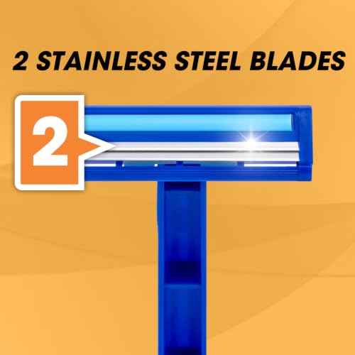 200Pcs Disposable Razors with Lubricating Strip with Clear Safety Cap (200 Count)