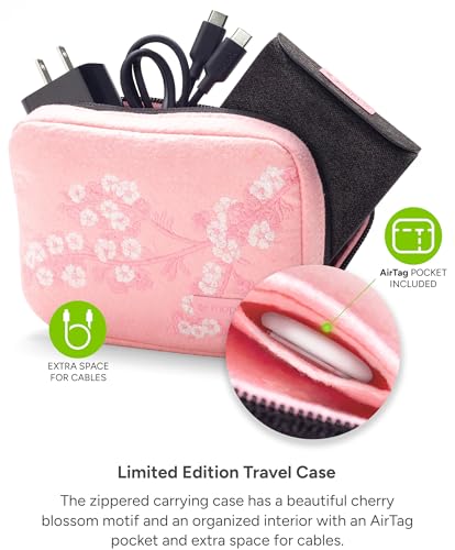 3-in-1 Travel Charger with MagSafe - Portable Wireless Charging Hub, Compatible w/iPhone 17/16/15/14/13/12 Series, Apple Watch Series 11 to 1 & Ultra, AirPods Pro/3rd Gen, Cherry Blossom Pink