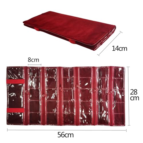 Travel Jewelry Roll Bag Portable Organizer Pouch With Grids&PVC Cover Storage Bags for Necklace