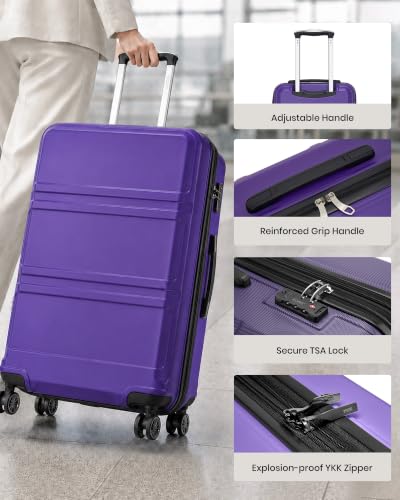 28 Inch Luggage Expandable Suitcase with Spinner Wheels TSA Lock