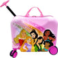 2-in-1 Kids 18” Suitcase & Ride-On Luggage -Lightweight Tow-Along Toddler Luggage With Wheels (Princess)