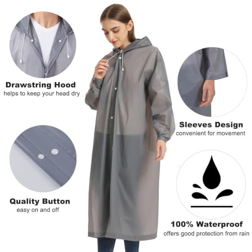 2 Pack Portable EVA Raincoats for Adults (2 Count)