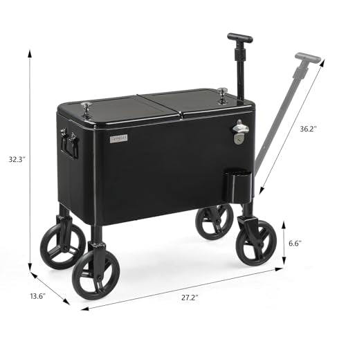 60 Quart Wagon Rolling Cooler Ice Chest