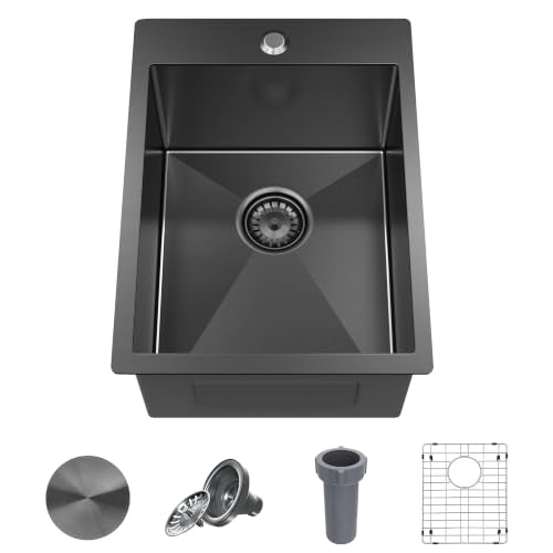 15x20x9 Bar Sink Drop In Black
