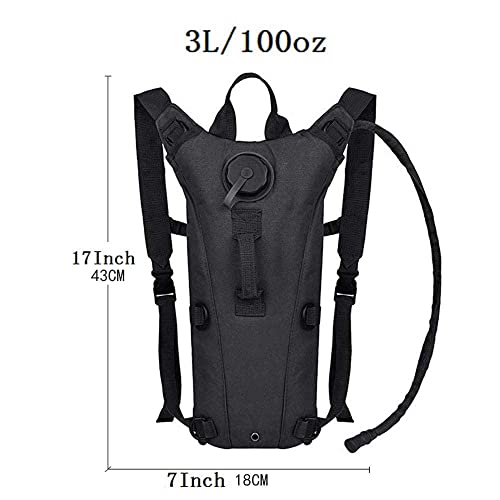 Tactical Water Hydration Pack Military 3L Water Bladder Carrier Backpack Leakproof for Running Jogging Cycling Hiking