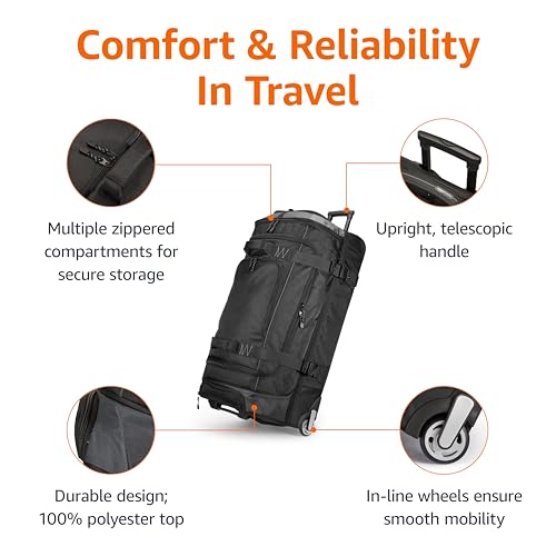 35 inch Large Rolling Duffel Bag with Wheels and Handle