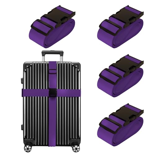 Luggage Straps for Suitcases TSA Approved Travel Belt by Chelmon (4 Count)