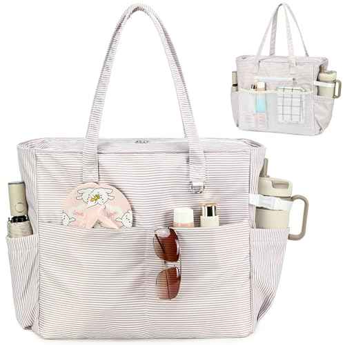 Waterproof Beach Tote Pool Bags for Women Ladies Extra Large Carry On Bag With Wet Compartment for Weekender Travel