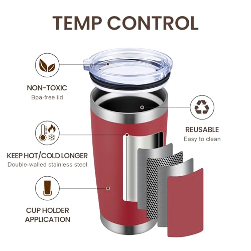 20oz Tumbler 12 Pack Double Wall Vacuum Insulated Travel Mug Bulk (12 Count)