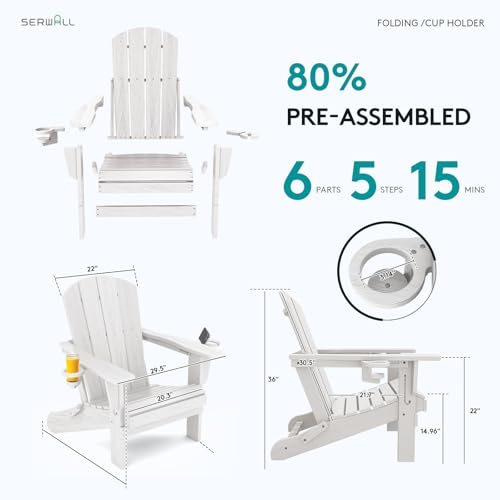 Outdoor Adirondack Chair Set of 2 with Cup Holders (2 Count)