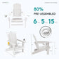 Outdoor Adirondack Chairs with 2 Cup Holders
