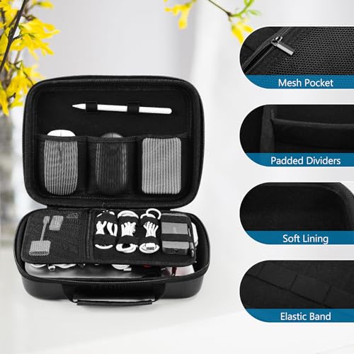 Hard Travel Electronic Organizer Case for MacBook Power Adapter Chargers Cables Power Bank Apple Magic Mouse Apple Pencil USB Flash Disk SD Card Small Portable Accessories Bag