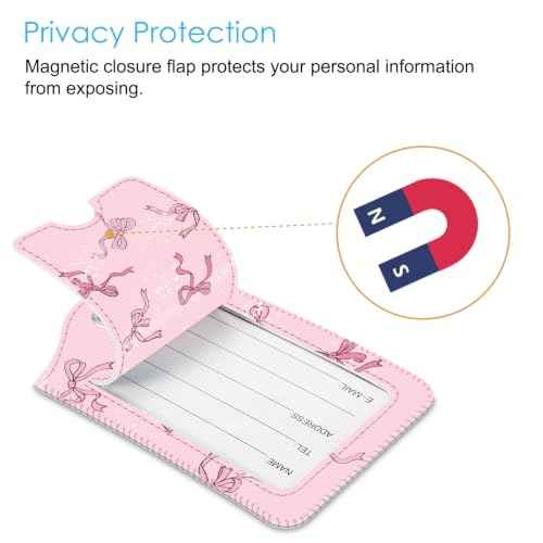 Luggage Tags Privacy Cover ID Label for Travel Bag Suitcase (2 Count)