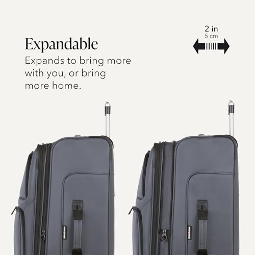 Sion Softside Expandable Spinner Luggage Durable Lightweight Travel Suitcase