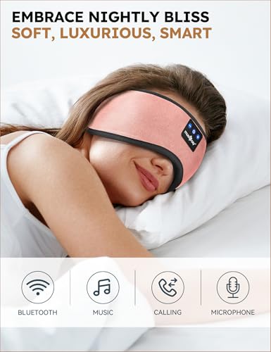 Sleep Headphones Bluetooth 5.4 Sleep Eye Mask with HD Speakers