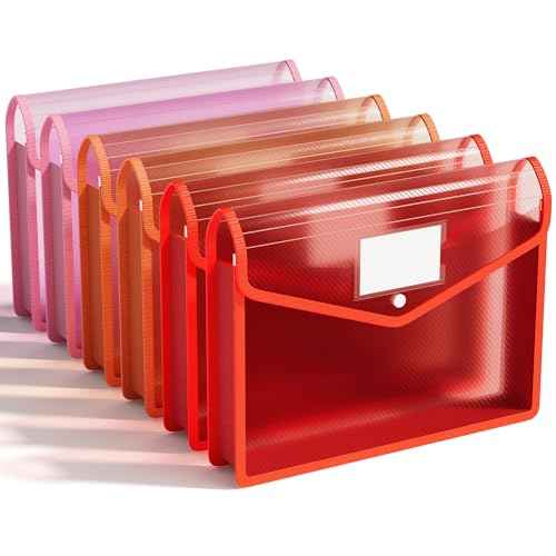 6 Pack Plastic File Folders