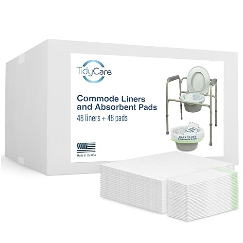 Disposable Bedside Commode Liners and Pads for Portable Toilet Chair Seat Bucket and Bedpan (96 Count)