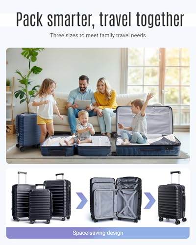 Luggage Sets 3 Pcs Suitcase with Wheels (3 Count)