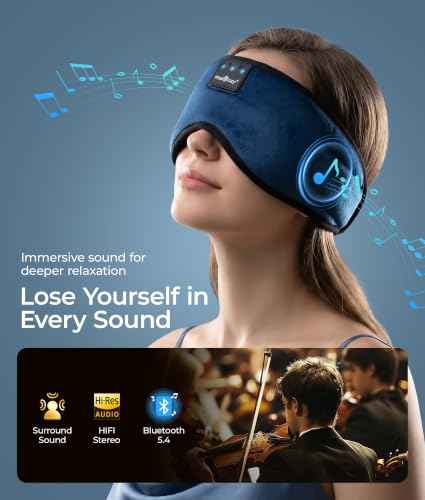 Sleep Headphones Bluetooth 5.4 Sleep Eye Mask with HD Speakers