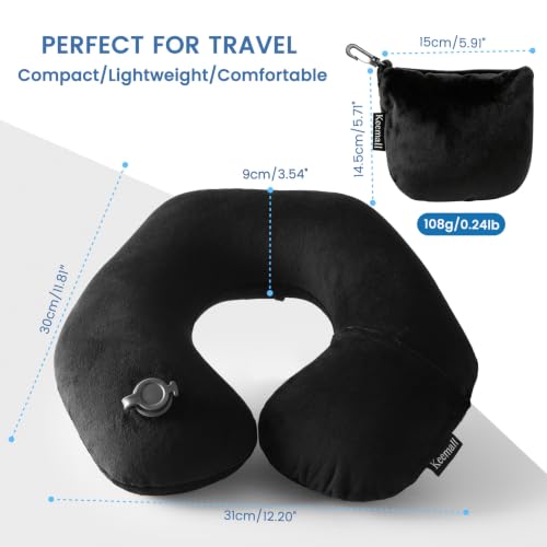 Inflatable Travel Neck & Shoulder Pillow for Airplanes & Long Trips