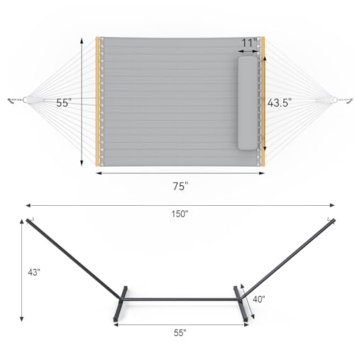 2 Person Double Hammock with Stand