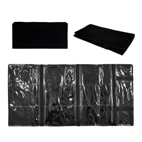 Travel Jewelry Roll Bag Portable Organizer Pouch With Grids&PVC Cover Storage Bags for Necklace