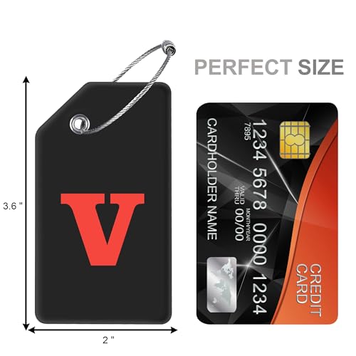 8 Pack Initial Luggage Tags for Suitcases Airplane Travel Essentials (8 Count)