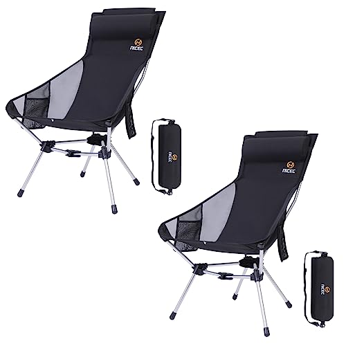Ultralight Compact High Back Backpack Camp Chair (2 Count)