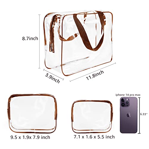 6Pcs Crystal Clear PVC Travel Toiletry Bag Kit for Women Men (6 Count)