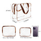 3Pcs Crystal Clear PVC Travel Toiletry Bag Kit for Women Men (3 Count)