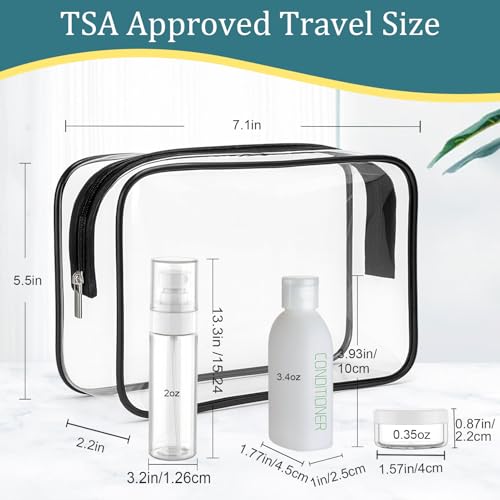 Travel Bottles for Toiletries 9PCS 3.4oz White Shampoo Bottles (9 Count)