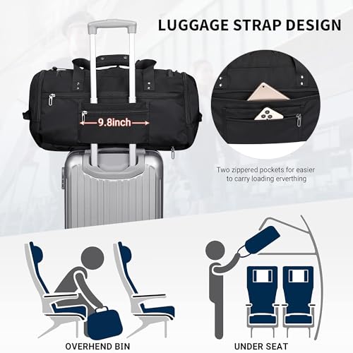 Duffle Bag for Men 3 in 1 Convertible 40L Nylon Gym Travel Backpack