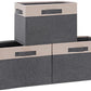 Large Fabric Storage Bins for Shelves with 3 Handles (3 Count)