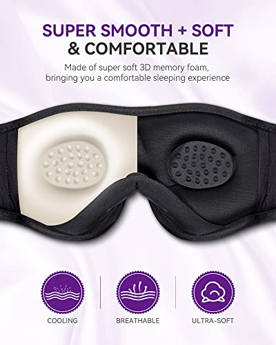 3D Sleep Headphones Bluetooth 5.4 Sleep Mask with HD Speakers