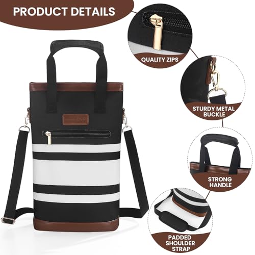 2 Bottle Insulated Wine Carrier Tote (2 Count)
