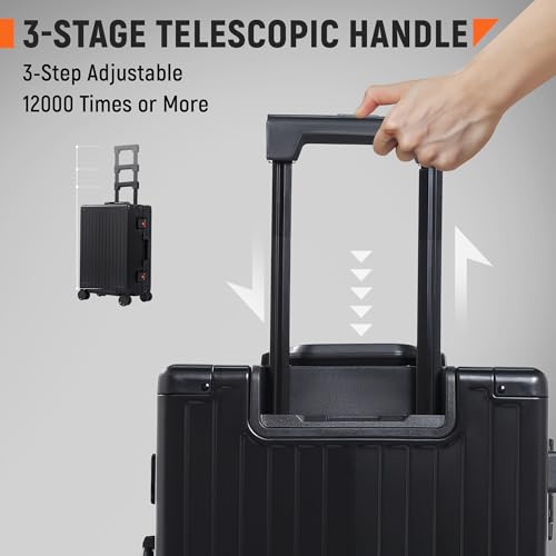All Aluminum Carry On Luggage 22x14x9 Airline Approved Heavy Duty Hard Shell Suitcases Zipperless Suitcase with TSA Lock
