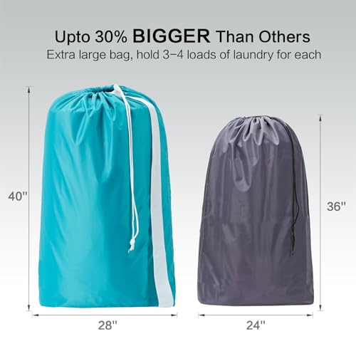 2 Pack XL Nylon Laundry Bag with Strap (2 Count)