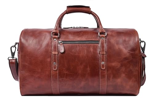 Leather Travel Duffel Bags for Men and Women Sports Gym Duffle Overnight Weekend Leather Bag By Aaron Leather Goods