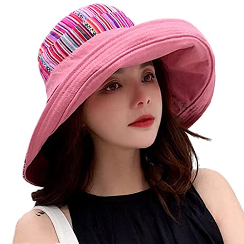 Women Summer Wide Brim Sun Hat Bucket Fishing Hats UV Protection